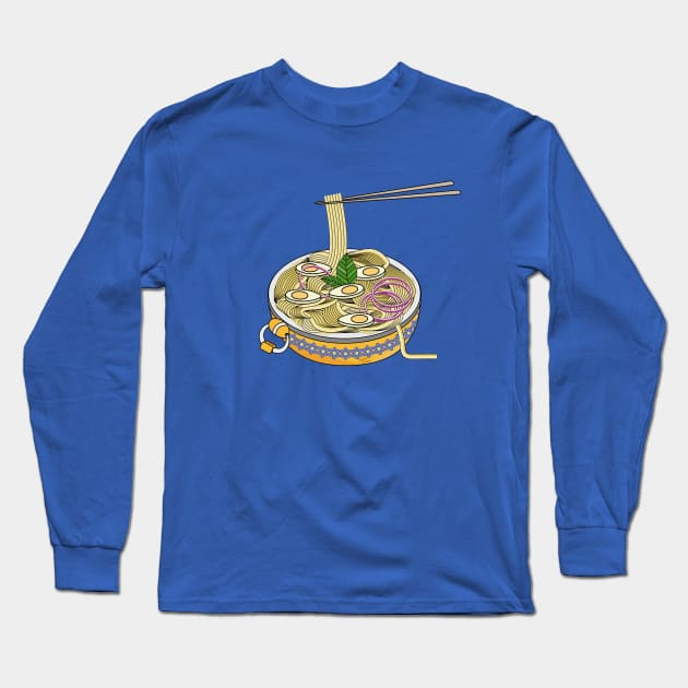 Noodle Bowl Long Sleeve T-Shirt by Designoholic